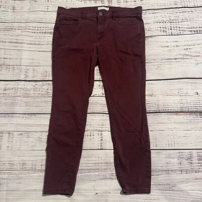 Ann Taylor Loft Curvy Straight Stretch Pants Maroon Women's Size 10 (Fits 32x23) - Image 1 of 4