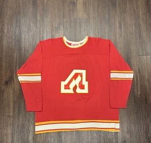 Vintage 70s Atlanta Flames Rawlings Durene NHL Hockey Jersey - Size XL - Picture 1 of 7