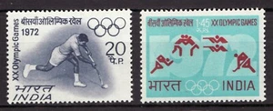 1972 India Sc #554-55 - 20th Olympic Games in Munich, Germany MNH Cv$7.50 - Picture 1 of 1
