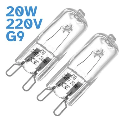 2pcs 20W G9 Warm White Clear Halogen Bi-Pin Light Bulb 220-240V Globe Oven Lamp - Image 1 of 3