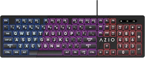 Large Print USB Keyboard with 3 Backlight Colors - Easy to Read Black KB512 - Picture 1 of 12