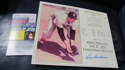 Lou Boudreau signed HOF Induction Card JSA Certified - Image 1 of 4