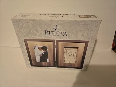 Bulova Winfield Picture Frame Clock Espresso Brown Finish New - Image 1 of 4