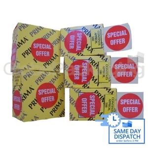 1000 x ""SONDERANGEBOT"" PREISSHOP HANDELSETIKETT AUFKLEBER QUALITÄT 45mm VERSIONEN - Bild 1 von 5