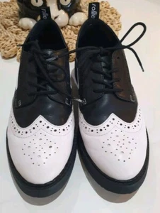 Rollie Derby Brogue Rise Lace Up Shoes Sneakers Cactus Leather Sz 40 Wingtip Eco - Picture 1 of 8