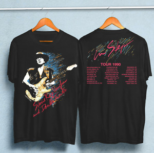 Vaughan Ray Stevie 1990 Tour Step Vintage T-Shirt Black Size Unisex Concert fans