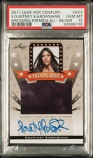 2011 Leaf Pop Century Kourtney Kardashian Dressing Room Mem Auto /10 PSA 10 Pop1