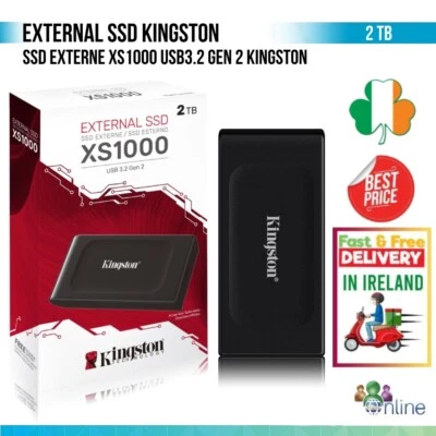 Kingston XS1000 External Drive 2TB SS 2nd Gen External Hard Drive 2000GB USB 3.2 - Image 1 of 4