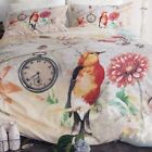 Retro Home Birdie Quilt SINGLE Bed Cover Set. Watches & Flowers