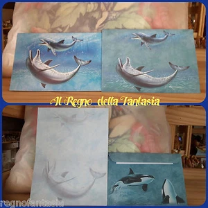 BIGLIETTO D'AUGURI CON DELFINO GREETING CARD GRUSSKARTE REGALO COMPLEANNO FESTE - Picture 1 of 1