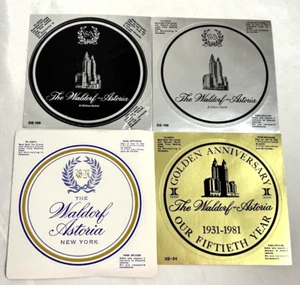 Waldorf Astoria New York Luggage Labels Vintage Lot of 4 - Picture 1 of 6