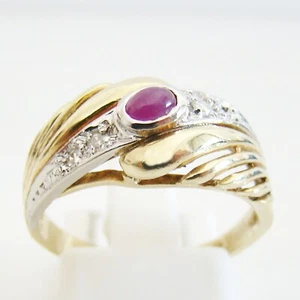 Ring Gold 585er / 14 kt Diamant Rubin Goldschmuck Edelstein bicolor - Bild 1 von 5