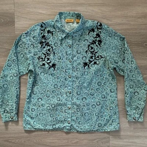 Wrangler Druckknopf Western Hemd Damen Large Strass Samt Akzent - Bild 1 von 9