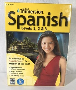 Spanish Levels 1, 2, 3 Instant Immersion PC Mac 9-Disc Box Set Sealed Box - Picture 1 of 10