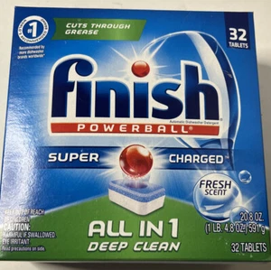Finish Powerball Tabs Dishwasher Detergent Tablets, Fresh Scent, 32 ct - Picture 1 of 3