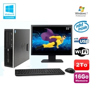 Lot PC HP Elite 8100 SFF G6950 2,8 GHz 16Go 2000Go Wifi Graveur W7 Pro Ecran 22" - Photo 1/1