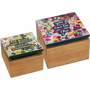 New - Set of 2 Nesting Boxes - Best Friends - Encouraging Quotes  For Friends - Picture 1 of 4