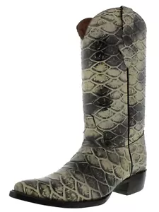 Botas de Vaquero para Hombres Vestido de Rodeo Coñac Anaconda Estampado de Serpiente Botas Talla 13.5 - Imagen 1 de 5