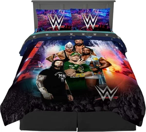 Kids Bedding Super Soft Comforter and Sheet Set, 5 Piece Full Size, WWE - Picture 1 of 12