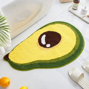 Cute Avocado Shape Bath Rug for Kids Non Slip Absorbent Bathroom Mat Washable... - Picture 1 of 5