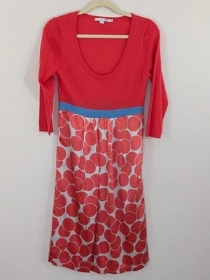 Boden Cosmopolitan мака падения пятна платье шерсти шелковой смеси длинным рукавом Sz 6L - Изображение 1 из 4