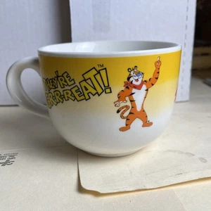 Gibson Kellogg Frosted Flakes TONY THE TIGER cerámica cereal cuenco taza 5” 2001 - Imagen 1 de 10