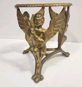 Messing Cherub Engel Sockel - Bild 1 von 11