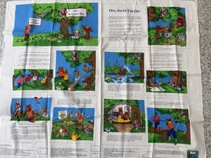 Vintage Owl Saves The Day Cut And Sew Book Cotton Sewing Fabric Panel 90s - Picture 1 of 6