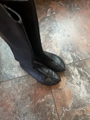 Botas altas de cuero de cordero suave hechas a mano negras por WALK talla 36/US 6 para mujer 👀 Foto 1 de 4