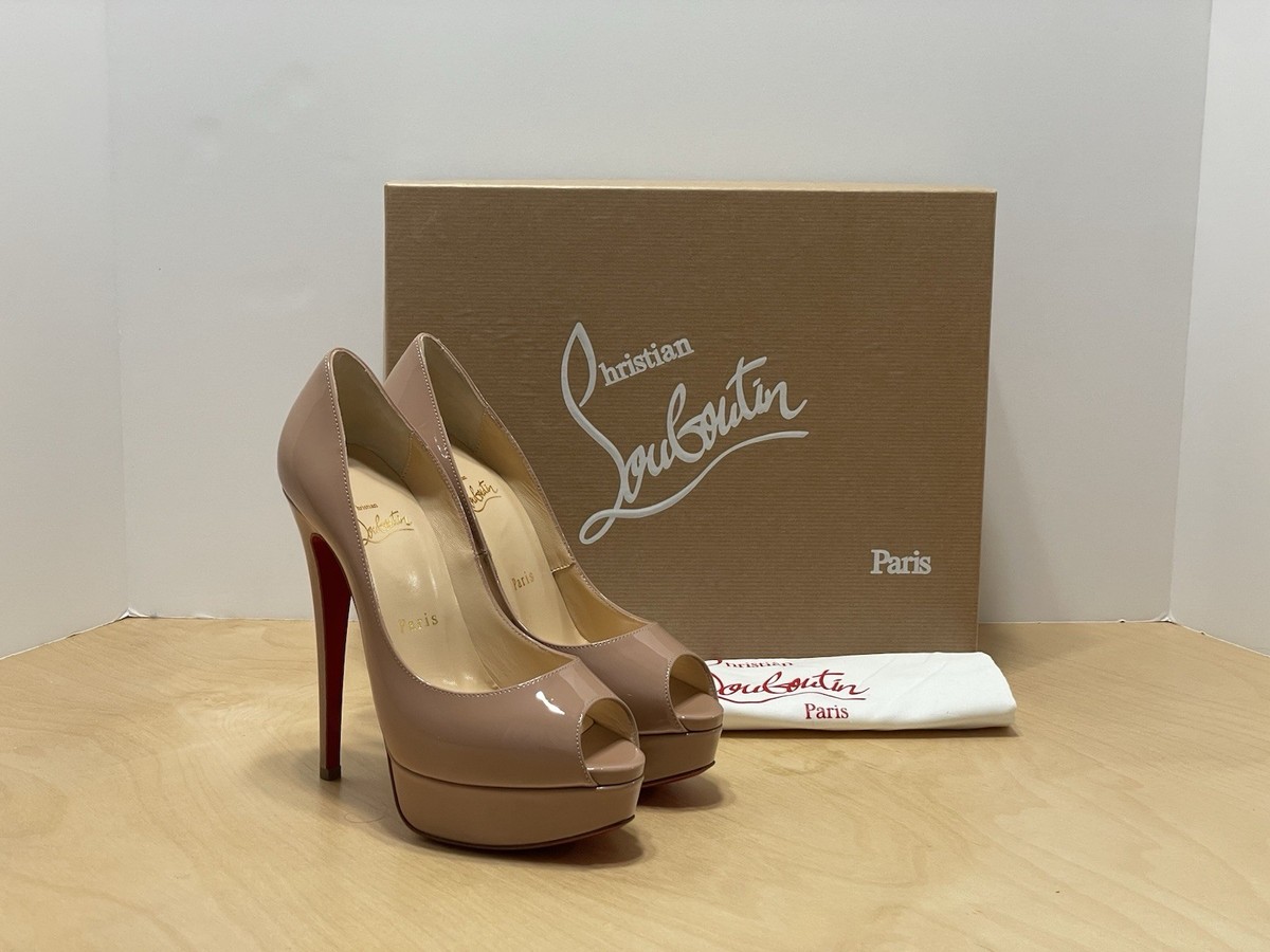 Patent Leather Christian Louboutin Lady Peep Heels for Women Patent Leather Christian Louboutin Lady Peep Heels for Women