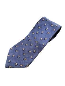 Dunhill Krawatte Krawatte 100 % Seide klassisch 60 Zoll blau Paisleymuster Büro Business - Bild 1 von 6