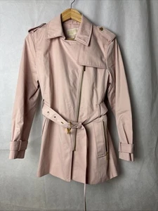 MICHAEL KORS Woman’s Medium Belted Trench Coat Jacket Carribean Pink NWT - Picture 1 of 16