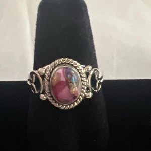 Anello in argento sterling rosa dalia turchese misura 6 1/2 sud-ovest - Foto 1 di 8