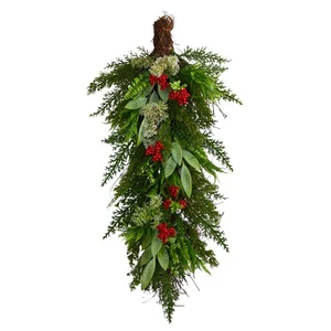 Nearly Natural 30in. Cedar and Berry Artificial Christmas Swag - Picture 1 of 4