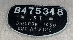 Cast Iron Wagon Plate Shildon 1950 - Picture 1 of 3