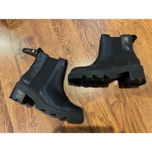 Sorel Women's Joan Now Leather Chelsea Boots Black Size 8.5 Waterproof NWOB - Picture 1 of 10