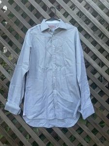 NWOT Thomas Pink Dress Shirt Mens 15.5-36 Prestige White Gray Design Button Up  - Picture 1 of 10