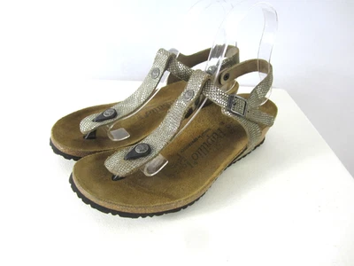 Sandalia de cuña Papillio Birkenstock para mujer 7 plateada Ashley marrón metálico de cuero Foto 1 de 4