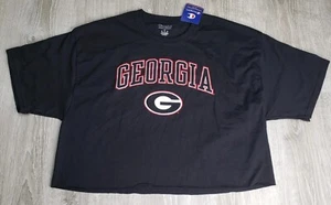 T-shirt da donna nera nuova con etichette Georgia Bulldogs Champion tagliata fidanzato taglia XL - Foto 1 di 11