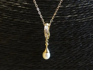 14kt Bicolor Gold Perlen Set Verstärker mit 14kt Yel Kette 16" - Bild 1 von 2