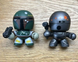 Vintage 2 Mighty Muggs Hasbro Star Wars Boba Fett Bounty Hunter Toys Figures - Picture 1 of 9