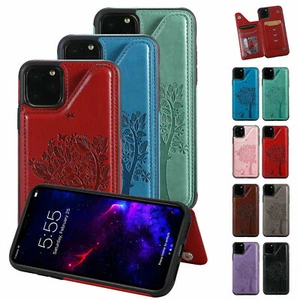 Leather Tree Cat Wallet Phone Case Cover For iPhone 12 Pro 13 Pro Max 12 13 - Picture 1 of 21