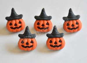 5 Jack O'Lantern Witch / Halloween Craft Button ~ Shank Back / Buttons Galore - Picture 1 of 2