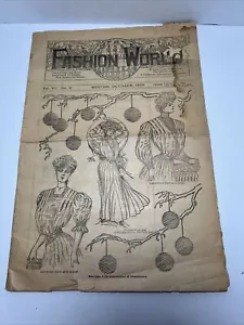Fashion World Magazine Boston October 1905. Illustrated Ladies Clothing. RARE! - Foto 1 di 17