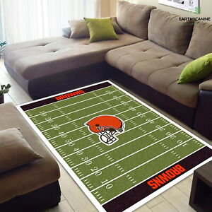 Cleveland Browns Fluffy Area Rug Living Room Flannel Floor Mat Non Slip Carpet