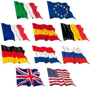 Set 10 Bandiere 90 X 150 Cm USA E Europa per Hotel Enti Villaggi Turistici - Foto 1 di 12