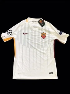 Maglia Nike AS Roma 2017-2018 bianca da trasferta calcio uomo taglia large Champions League - Foto 1 di 10