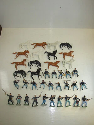 Konvolut 24 alte Merten Kunststoff Figuren Nordstaatler USA Bürgerkrieg zu 4cm - Bild 1 von 4