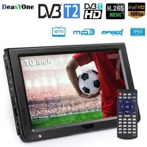 10inch HD Portable TV DVB-T2 ATSC ISDB-T Digital Analog Mini Rechargeable Car TV - Picture 1 of 9