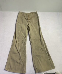 Vintage 1970s Male Brand Women’s Bell Bottom Flared Khaki Pants Size 29 S - Picture 1 of 13
